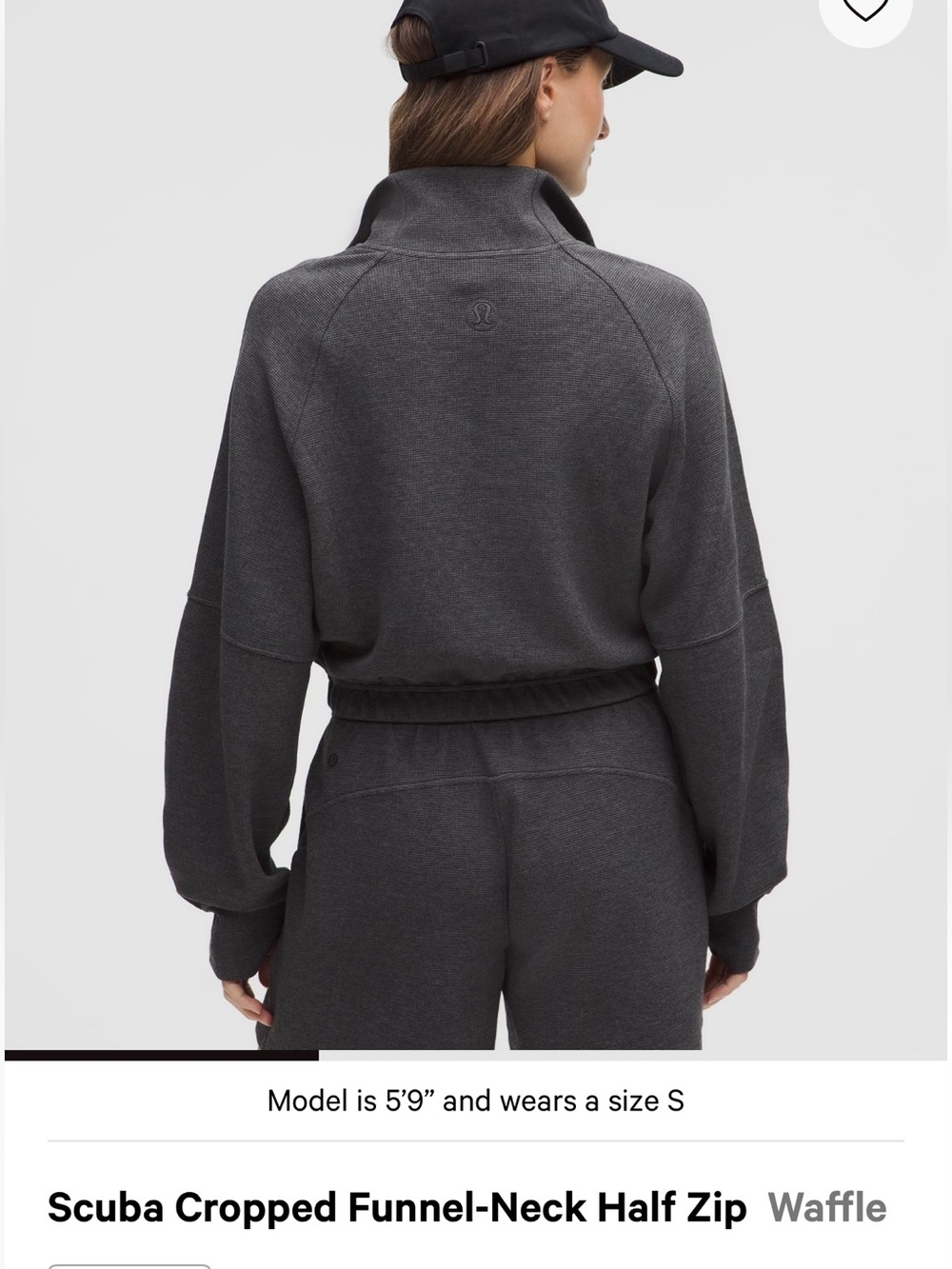 lululemon athletica Scuba Cropped Funnel-Neck Half Zip Sweater - Dark Charcoal